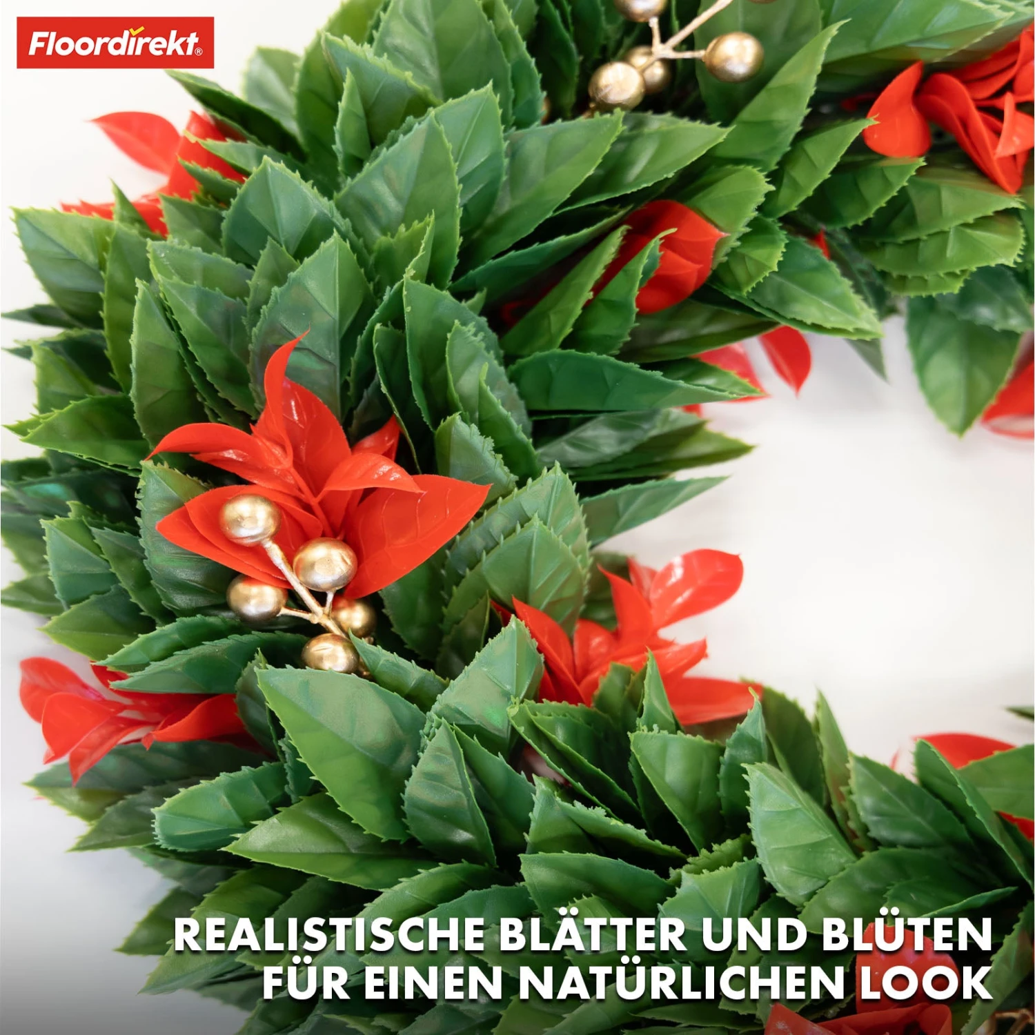 Weihnachtskranz | Photinia | Dekorativer Kranz Aus Photinia Blättern Und Festlichen Elementen Für Ihre Weihnachtsdekoration 6 Weihnachtskranz | Photinia | Dekorativer Kranz Aus Photinia Blättern Und Festlichen Elementen Für Ihre Weihnachtsdekoration – Bild 4