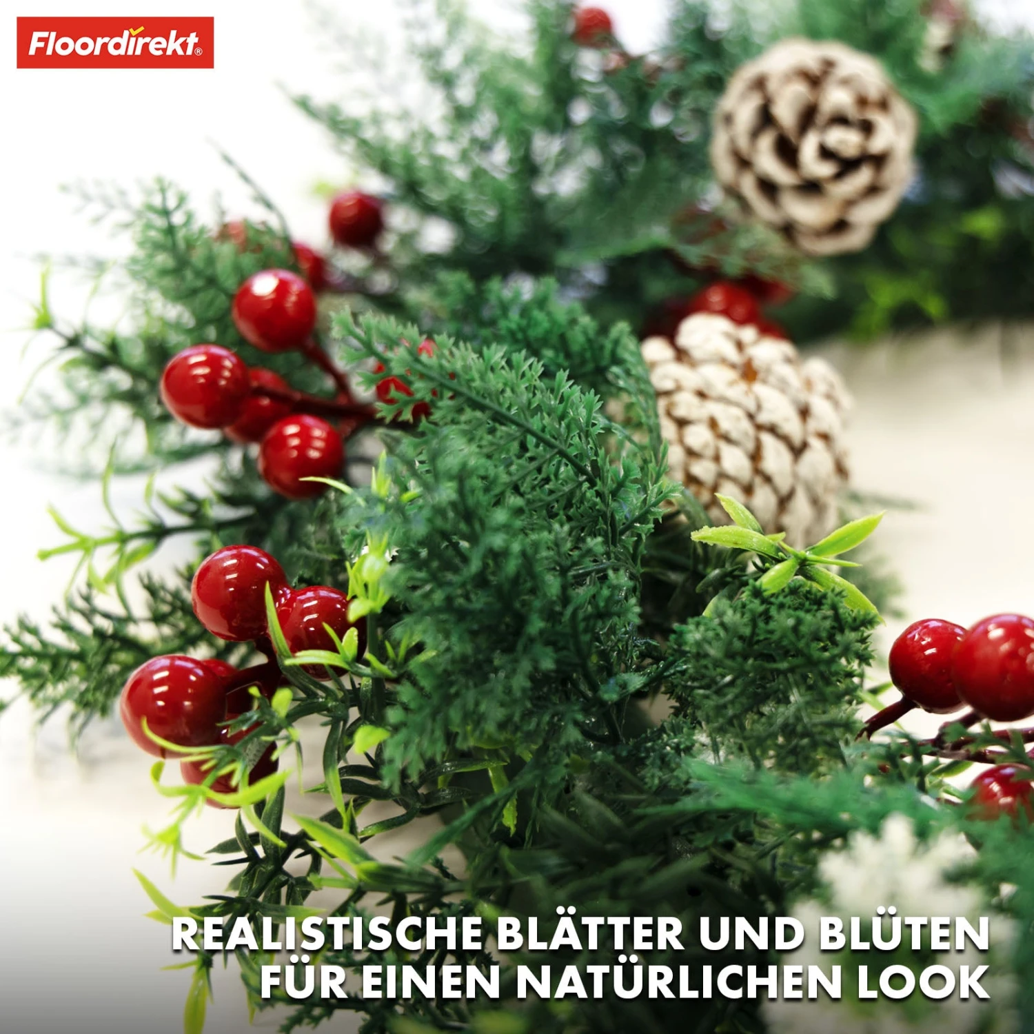 Weihnachtskranz | Pinecone | Mit Tannenzapfen, Beeren Und Festlichen Grünen Akzenten | Dekorativer Kranz Für Tür Und Wand 6 Weihnachtskranz | Pinecone | Mit Tannenzapfen, Beeren Und Festlichen Grünen Akzenten | Dekorativer Kranz Für Tür Und Wand – Bild 4