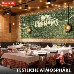 Pflanzenwand | Festive | Weihnachtliche Deko Mit Roten Beeren, Tannenzapfen & Grünen Akzenten | 50 X 50 Cm -Floordirekt KunstPflanzen Festive