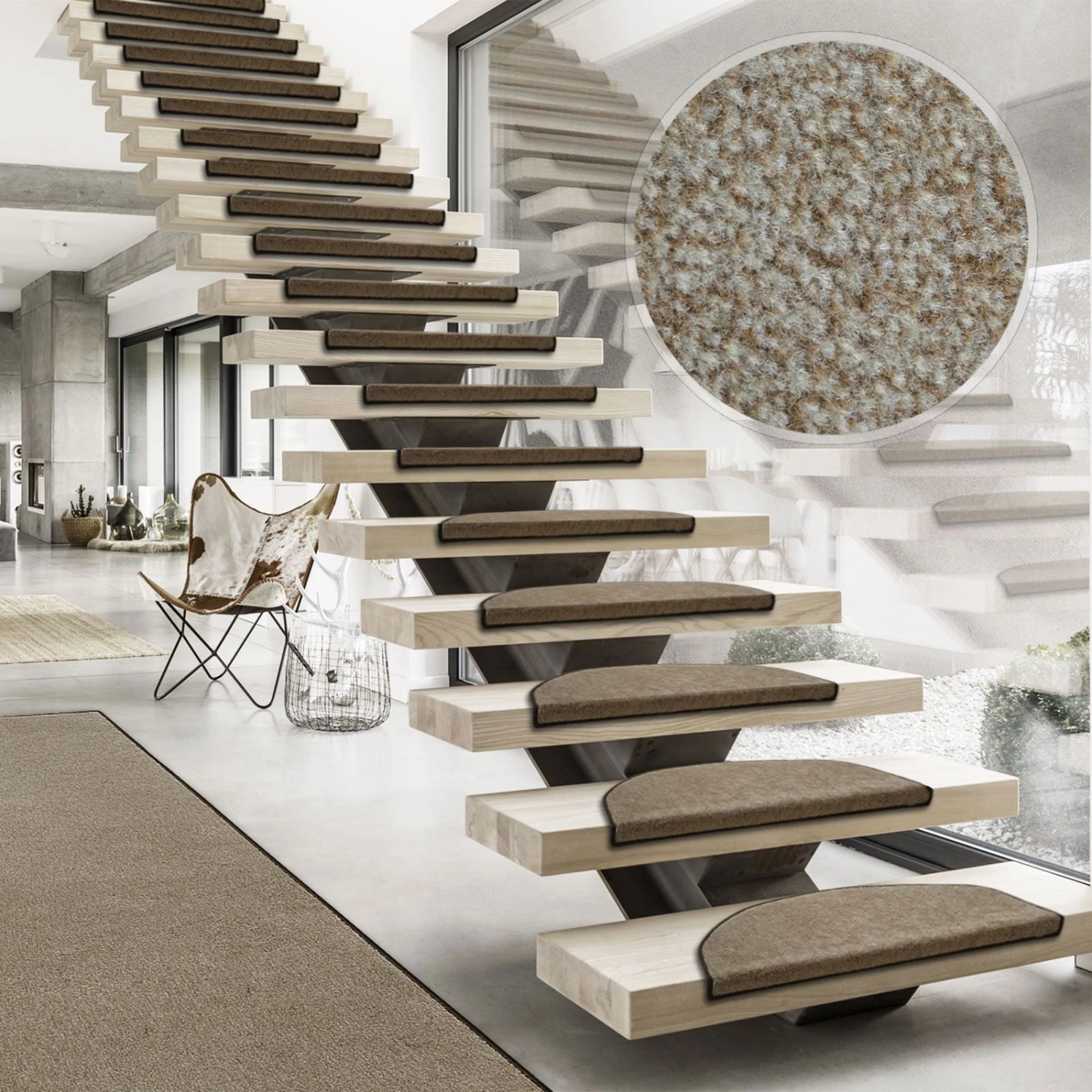 Velours-Stufenmatte Sinfonie | Halbrund Oder Eckig | Pflegeleichter Treppenschoner 8 Velours-Stufenmatte Sinfonie | Halbrund Oder Eckig | Pflegeleichter Treppenschoner – Bild 6