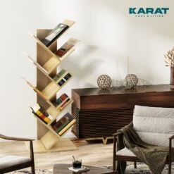 Bücherregal Alexandria | Standregal | Mit 8 Fächern | Verschiedene Farben 31 Bücherregal Alexandria | Standregal | Mit 8 Fächern | Verschiedene Farben -Floordirekt Lyfestyle2 Alexandria lightwoodregal