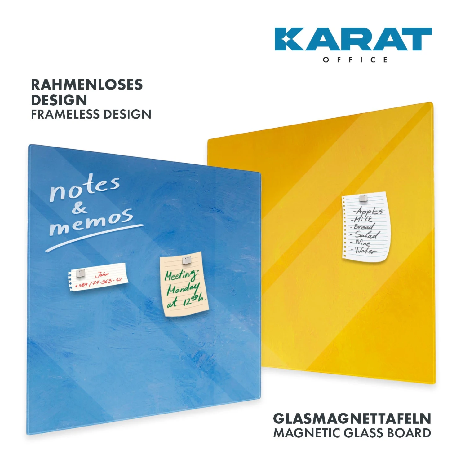 Design-Glas-Memoboard | Print | Mit Magneten & Montagematerial | In 2 Farben 3 Design-Glas-Memoboard | Print | Mit Magneten & Montagematerial | In 2 Farben