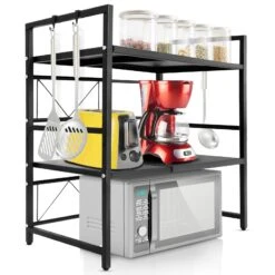 Mikrowellenregal | Durango | Verstellbarer Küchen-Organizer Mit 3 Haken | In 2 Größen Verfügbar