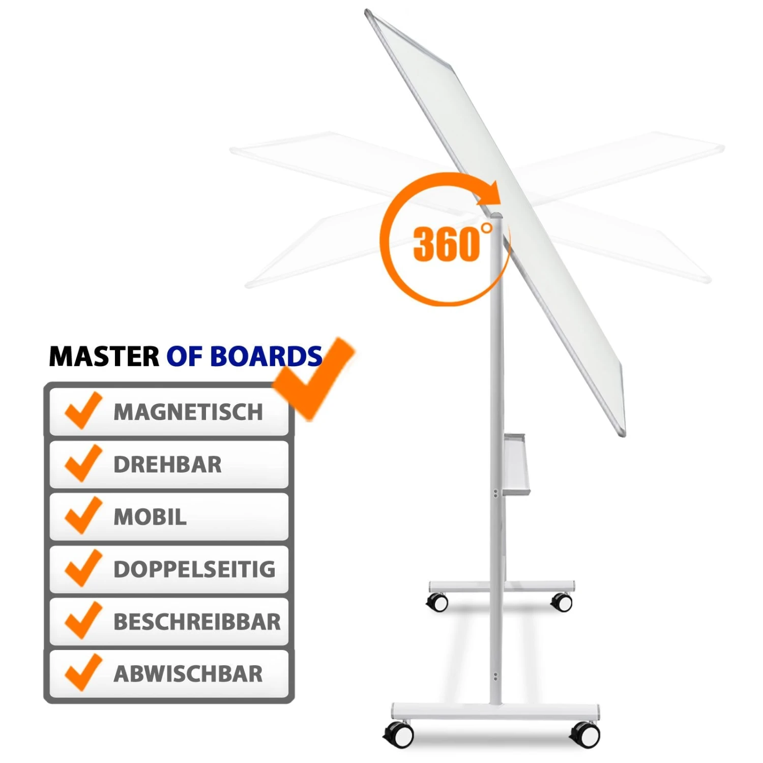 Whiteboard Stanford | Lackiert | Mobil & Drehbar | Für Büro, Gewerbe & Privat 10 Whiteboard Stanford | Lackiert | Mobil & Drehbar | Für Büro, Gewerbe & Privat – Bild 8