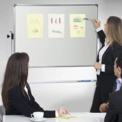 Whiteboard Speziallackiert | Mobil & Drehbar | Freistehend 18 Whiteboard Speziallackiert | Mobil & Drehbar | Freistehend -Floordirekt Mobiles Whitebord fuer Buero