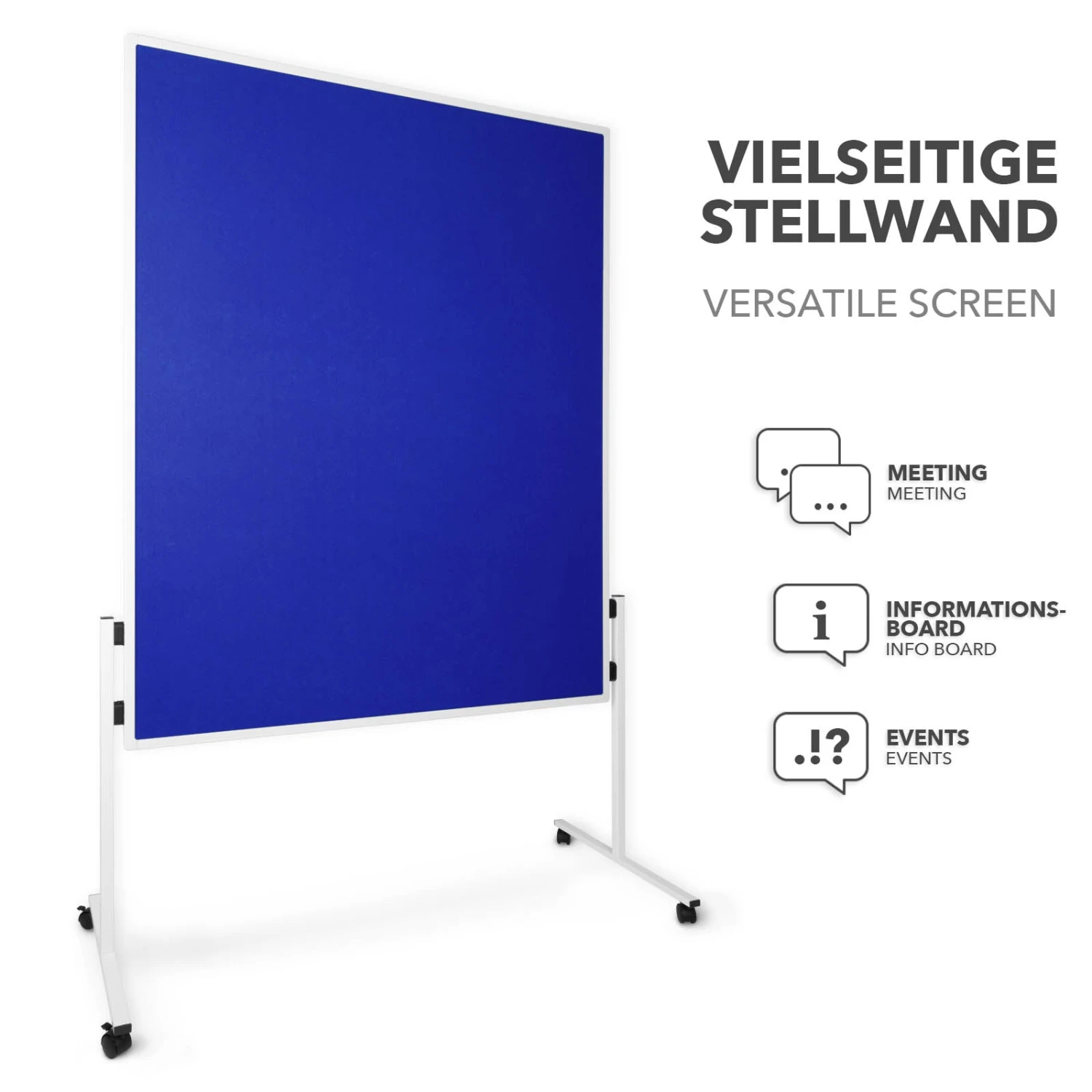 Filz-Moderationstafeln | Einteilig | Mit Rollen | 150x120 Cm 9 Filz-Moderationstafeln | Einteilig | Mit Rollen | 150x120 Cm – Bild 7