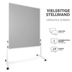 Filz-Moderationstafeln | Einteilig | Mit Rollen | 150x120 Cm 25 Filz-Moderationstafeln | Einteilig | Mit Rollen | 150x120 Cm -Floordirekt Moderationstafeln Einteilig mitRollen grau 02