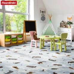 3D CV-Belag | Clouds Safari | Vinyl-Bodenbelag Mit Realistischem Tier- & Wolkendesign -Floordirekt Moonlight 5.CloudsSafari