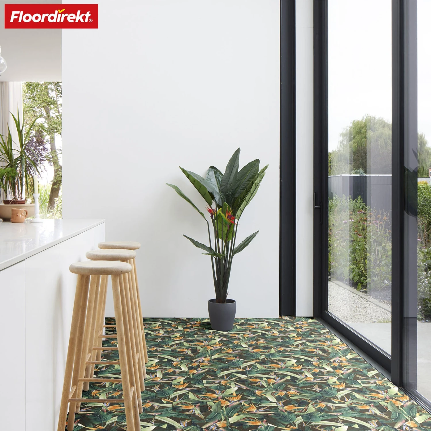 3D CV-Belag | Strelitzia 536M | Vinyl-Bodenbelag Mit Tropischem Design In Realistischer Fliesenoptik 8 3D CV-Belag | Strelitzia 536M | Vinyl-Bodenbelag Mit Tropischem Design In Realistischer Fliesenoptik – Bild 6