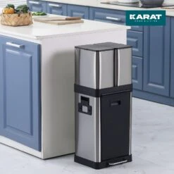 Mülleimer Ben | Edelstahl | Trennsystem | Mit 3 Kammern