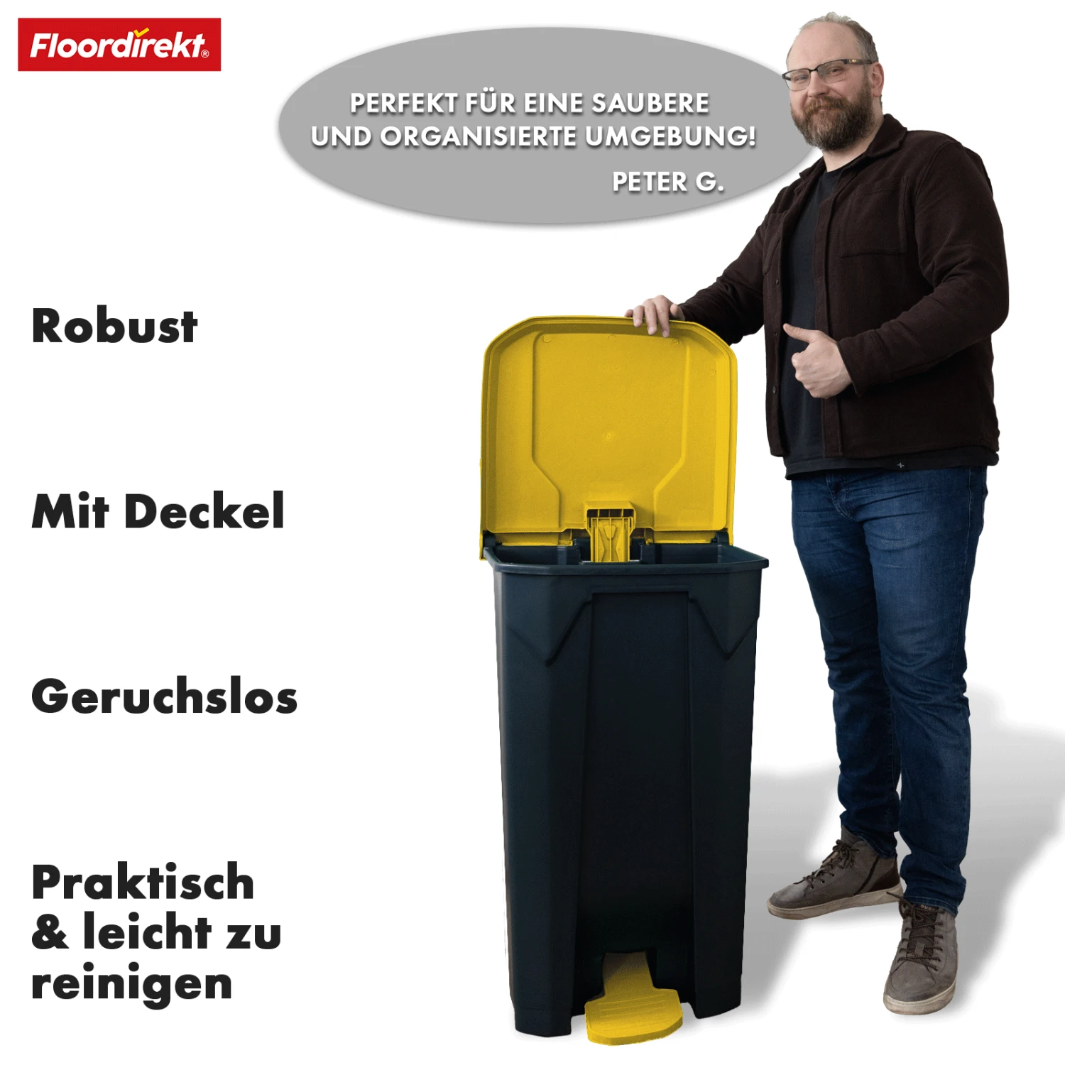 Mülleimer | Olaf | Robuster Step-On Abfalleimer | Für Haushalt, Büro & Gewerbe | Verschiedene Farben & Größen 6 Mülleimer | Olaf | Robuster Step-On Abfalleimer | Für Haushalt, Büro & Gewerbe | Verschiedene Farben & Größen – Bild 4