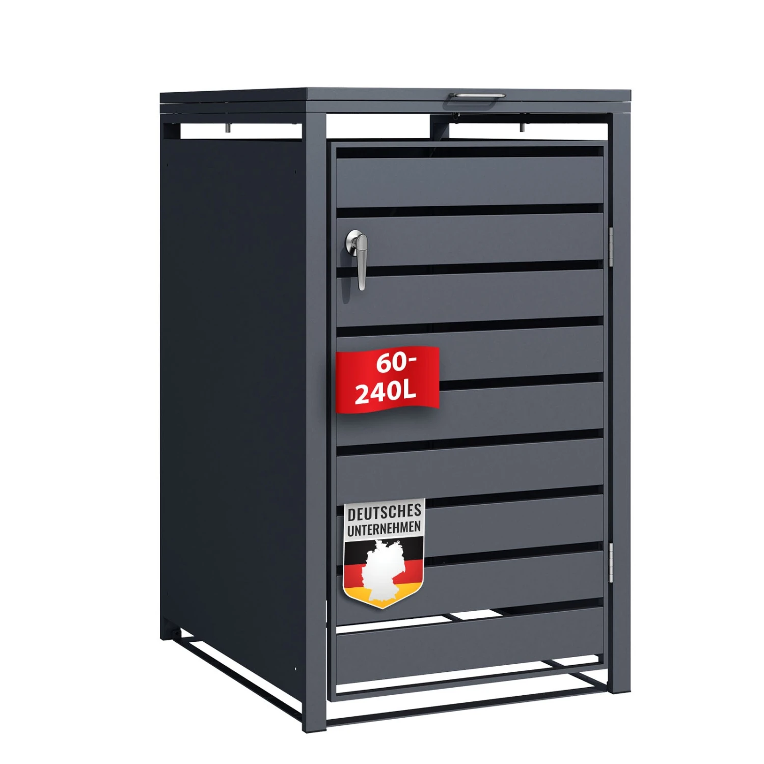 Mülltonnenbox | Magnus | Wetterfeste Anthrazitfarbene Mülltonnenverkleidung Mit Edelstahlrahmen | 1–3 Türen | Für 60–240 L Mülltonnen Geeignet 3 Mülltonnenbox | Magnus | Wetterfeste Anthrazitfarbene Mülltonnenverkleidung Mit Edelstahlrahmen | 1–3 Türen | Für 60–240 L Mülltonnen Geeignet