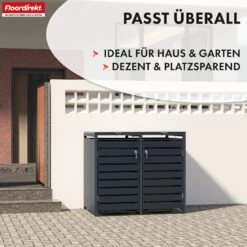 Mülltonnenbox | Magnus | Wetterfeste Anthrazitfarbene Mülltonnenverkleidung Mit Edelstahlrahmen | 1–3 Türen | Für 60–240 L Mülltonnen Geeignet 35 Mülltonnenbox | Magnus | Wetterfeste Anthrazitfarbene Mülltonnenverkleidung Mit Edelstahlrahmen | 1–3 Türen | Für 60–240 L Mülltonnen Geeignet -Floordirekt MuelltonnenboxMagnus 14