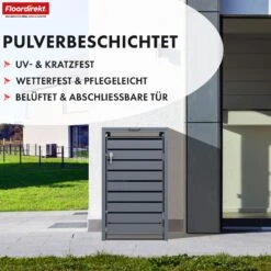 Mülltonnenbox | Magnus | Wetterfeste Anthrazitfarbene Mülltonnenverkleidung Mit Edelstahlrahmen | 1–3 Türen | Für 60–240 L Mülltonnen Geeignet 24 Mülltonnenbox | Magnus | Wetterfeste Anthrazitfarbene Mülltonnenverkleidung Mit Edelstahlrahmen | 1–3 Türen | Für 60–240 L Mülltonnen Geeignet -Floordirekt MuelltonnenboxMagnus 3