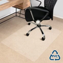 OfficeMarshal Teppich-Bodenschutzmatte | Transparent | PVC | 2,5 Millimeter | 75x120 Cm