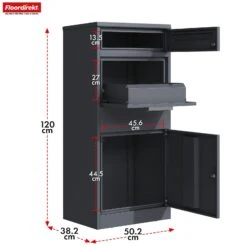 Paketbox Mit Briefkasten | Francois | Wasserdichter Paketbriefkasten Aus Stahl, Abschließbar & Freistehend In Anthrazit 10 Paketbox Mit Briefkasten | Francois | Wasserdichter Paketbriefkasten Aus Stahl, Abschließbar & Freistehend In Anthrazit -Floordirekt Paketbox 2.Frankois