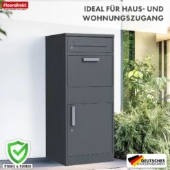 Paketbox Mit Briefkasten | Francois | Wasserdichter Paketbriefkasten Aus Stahl, Abschließbar & Freistehend In Anthrazit 15 Paketbox Mit Briefkasten | Francois | Wasserdichter Paketbriefkasten Aus Stahl, Abschließbar & Freistehend In Anthrazit -Floordirekt Paketbox 7.Frankois