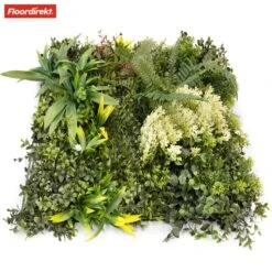 Pflanzenwand | Rhea | Stilvolle Wandgestaltung Mit Grünpflanzen Und Weißen Blüten | 50 X 50 Cm 41 Pflanzenwand | Rhea | Stilvolle Wandgestaltung Mit Grünpflanzen Und Weißen Blüten | 50 X 50 Cm -Floordirekt PflanzenwandRhea 20