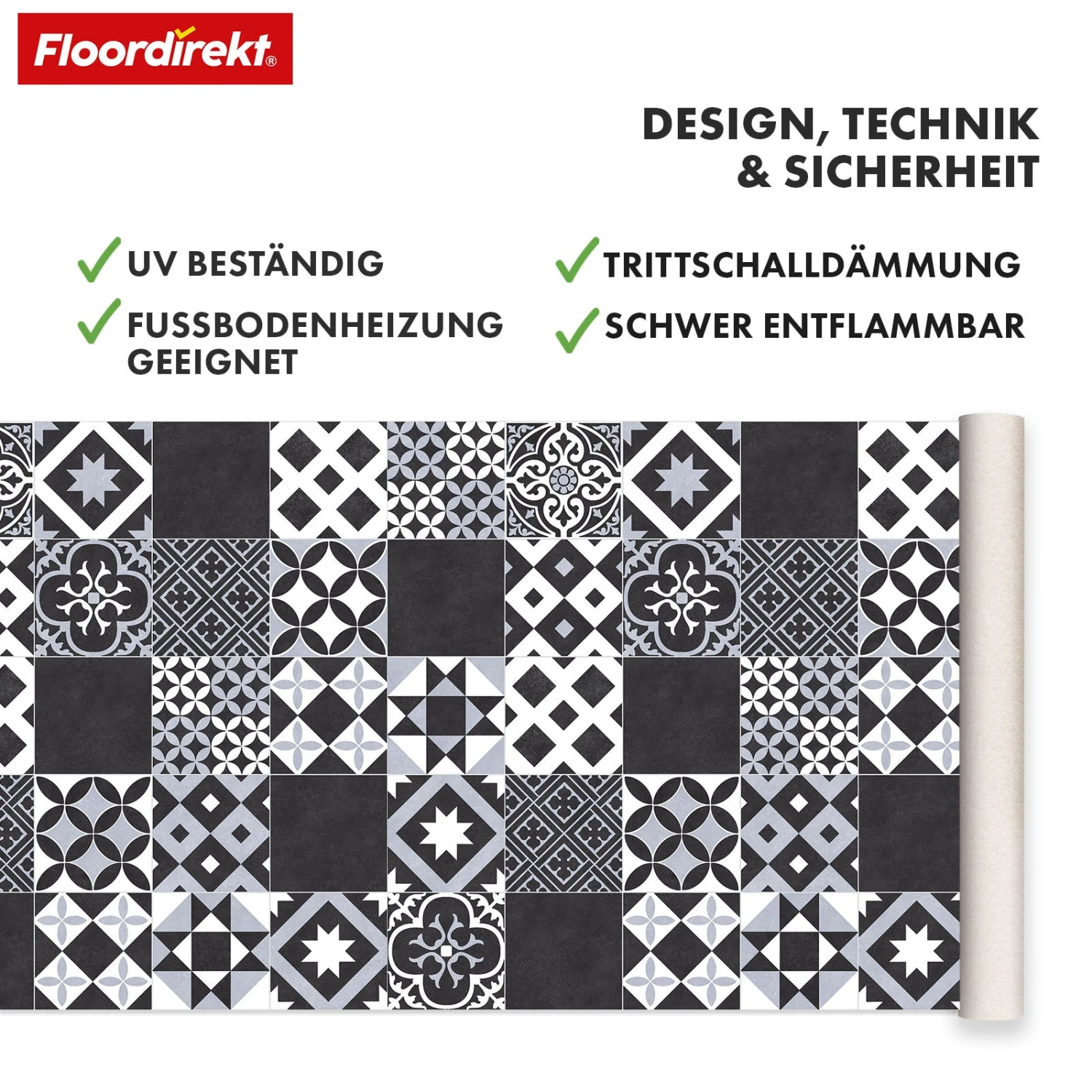 CV-Belag | Amadora 990D | Robuster Vinylboden Mit Stilvoller Grauer Vintage-Fliesenoptik 6 CV-Belag | Amadora 990D | Robuster Vinylboden Mit Stilvoller Grauer Vintage-Fliesenoptik – Bild 4