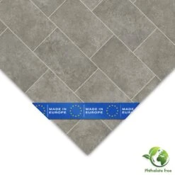 CV-Belag | Kent 968M | Strapazierfähiger Vinylboden In Realistischer Steinfliesenoptik Für Küche, Bad & Wohnbereich