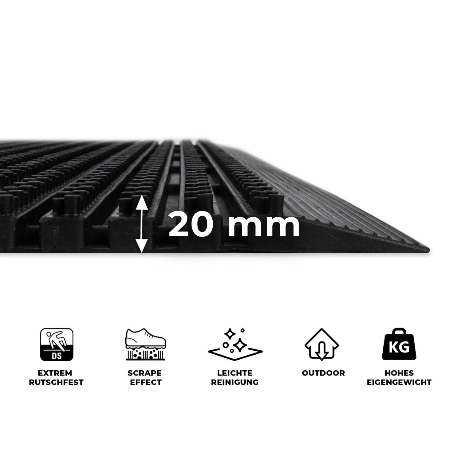 Gummi-Türmatte | Wetterfest | Mit Anlaufkante | Höhe: 20 Mm 6 Gummi-Türmatte | Wetterfest | Mit Anlaufkante | Höhe: 20 Mm – Bild 4