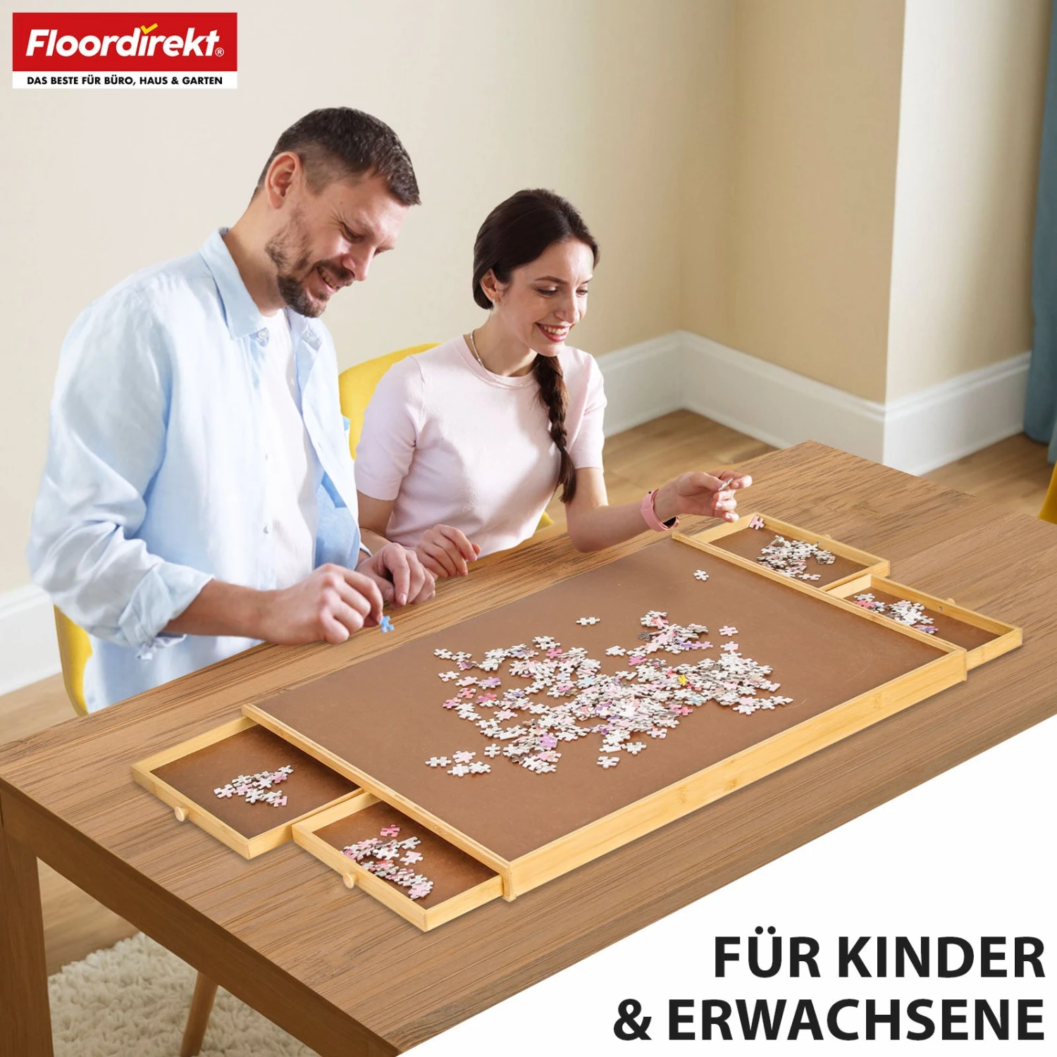 Puzzletisch | Yukon | Kompakte Puzzle-Unterlage Mit Schubladen Aus Bambus & MDF | Für Bis Zu 1000 Teile 8 Puzzletisch | Yukon | Kompakte Puzzle-Unterlage Mit Schubladen Aus Bambus & MDF | Für Bis Zu 1000 Teile – Bild 6