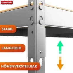 Schwerlastregal | Rhino | Lagerregal Mit 5 Böden | 1050 Kg Traglast | Innovatives Stecksystem | In Verschiedenen Farben & Größen -Floordirekt SchwerlastregalRhino 5