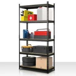 Schwerlastregal | Rhino | Lagerregal Mit 5 Böden | 1050 Kg Traglast | Innovatives Stecksystem | In Verschiedenen Farben & Größen -Floordirekt SchwerlastregalRhino 9