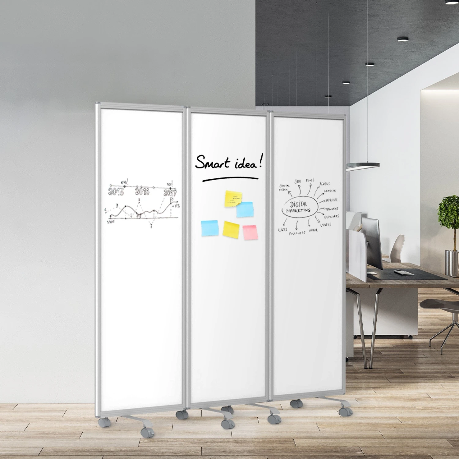 Mobile Trennwand | Präsentationsboard | Beschreibbare Oberfläche | Verschiedene Ausführungen 8 Mobile Trennwand | Präsentationsboard | Beschreibbare Oberfläche | Verschiedene Ausführungen – Bild 6