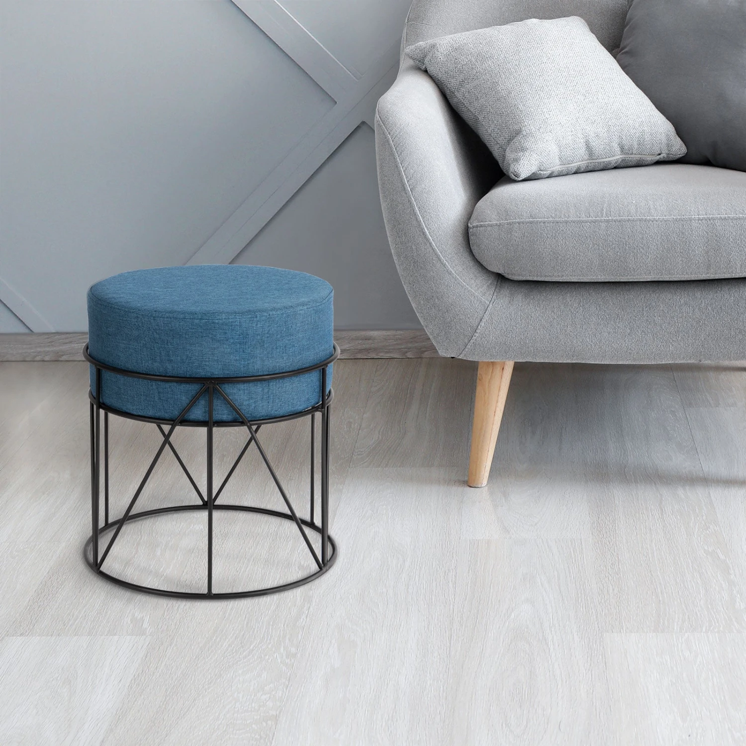 Sitzhocker Aus Metall | Grün Und Blau 9 Sitzhocker Aus Metall | Grün Und Blau – Bild 7