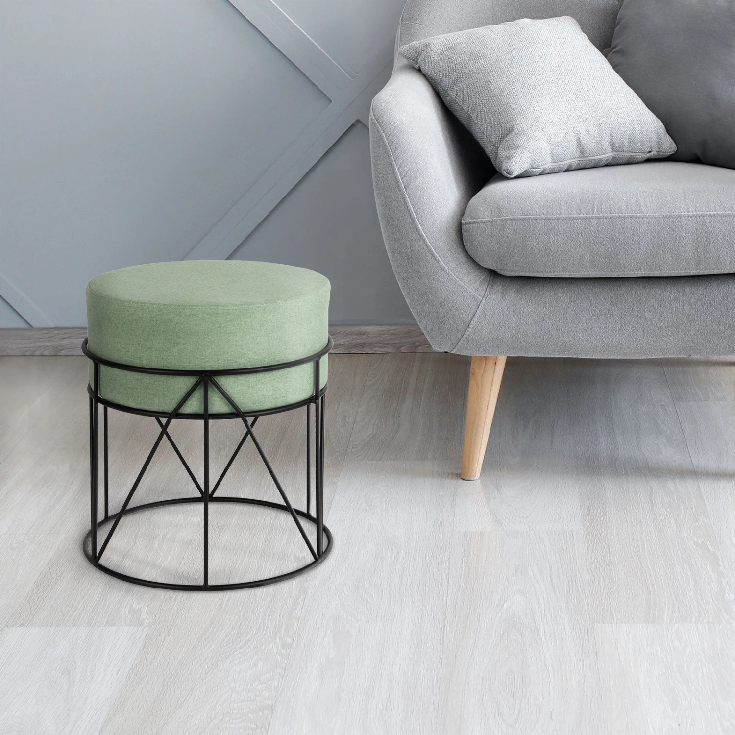 Sitzhocker Aus Metall | Grün Und Blau 8 Sitzhocker Aus Metall | Grün Und Blau – Bild 6