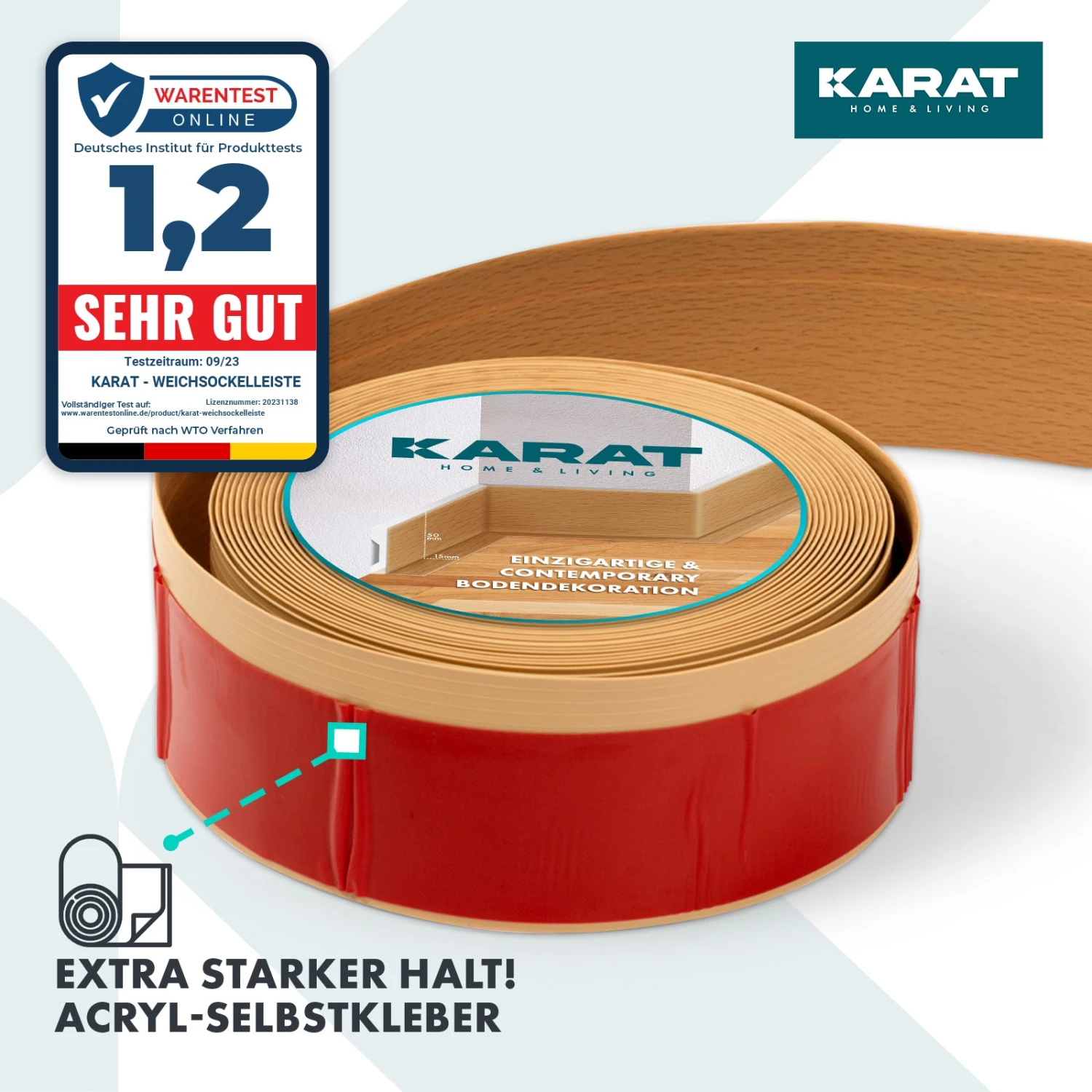 Sockelleiste Oslo | Zuschneidbar & Selbstklebend | Starker Halt | Acryl Selbstkleber 4 Sockelleiste Oslo | Zuschneidbar & Selbstklebend | Starker Halt | Acryl Selbstkleber – Bild 2