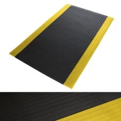Anti-Ermüdungsmatte | Softer-Work-Mat | Ergonomische Arbeitsplatzmatte -Floordirekt Softer work mat Gerippt schwarz gelb041