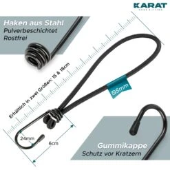 Multifunktionale Spanngummis Mit Stahlhaken | Befestigung Für Planen Netze Banner | 20er Set 12 Multifunktionale Spanngummis Mit Stahlhaken | Befestigung Für Planen Netze Banner | 20er Set -Floordirekt SpanngummimitStahlhaken 3