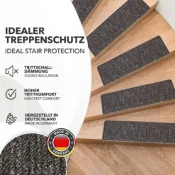 Stufenmatten Alto | Halbrund Oder Eckig | Umkettelt | Selbstklebender Treppenschutz 25 Stufenmatten Alto | Halbrund Oder Eckig | Umkettelt | Selbstklebender Treppenschutz -Floordirekt Stufenmatte Alto anthrazit eckig 03