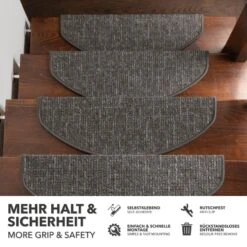 Stufenmatten Alto | Halbrund Oder Eckig | Umkettelt | Selbstklebender Treppenschutz 34 Stufenmatten Alto | Halbrund Oder Eckig | Umkettelt | Selbstklebender Treppenschutz -Floordirekt Stufenmatte Alto anthrazit rund 02