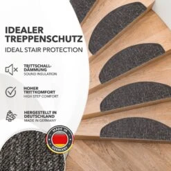 Stufenmatten Alto | Halbrund Oder Eckig | Umkettelt | Selbstklebender Treppenschutz 23 Stufenmatten Alto | Halbrund Oder Eckig | Umkettelt | Selbstklebender Treppenschutz -Floordirekt Stufenmatte Alto anthrazit rund 03