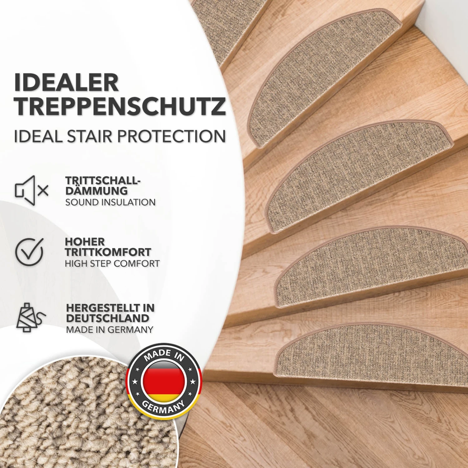 Stufenmatten Alto | Halbrund Oder Eckig | Umkettelt | Selbstklebender Treppenschutz 18 Stufenmatten Alto | Halbrund Oder Eckig | Umkettelt | Selbstklebender Treppenschutz – Bild 16