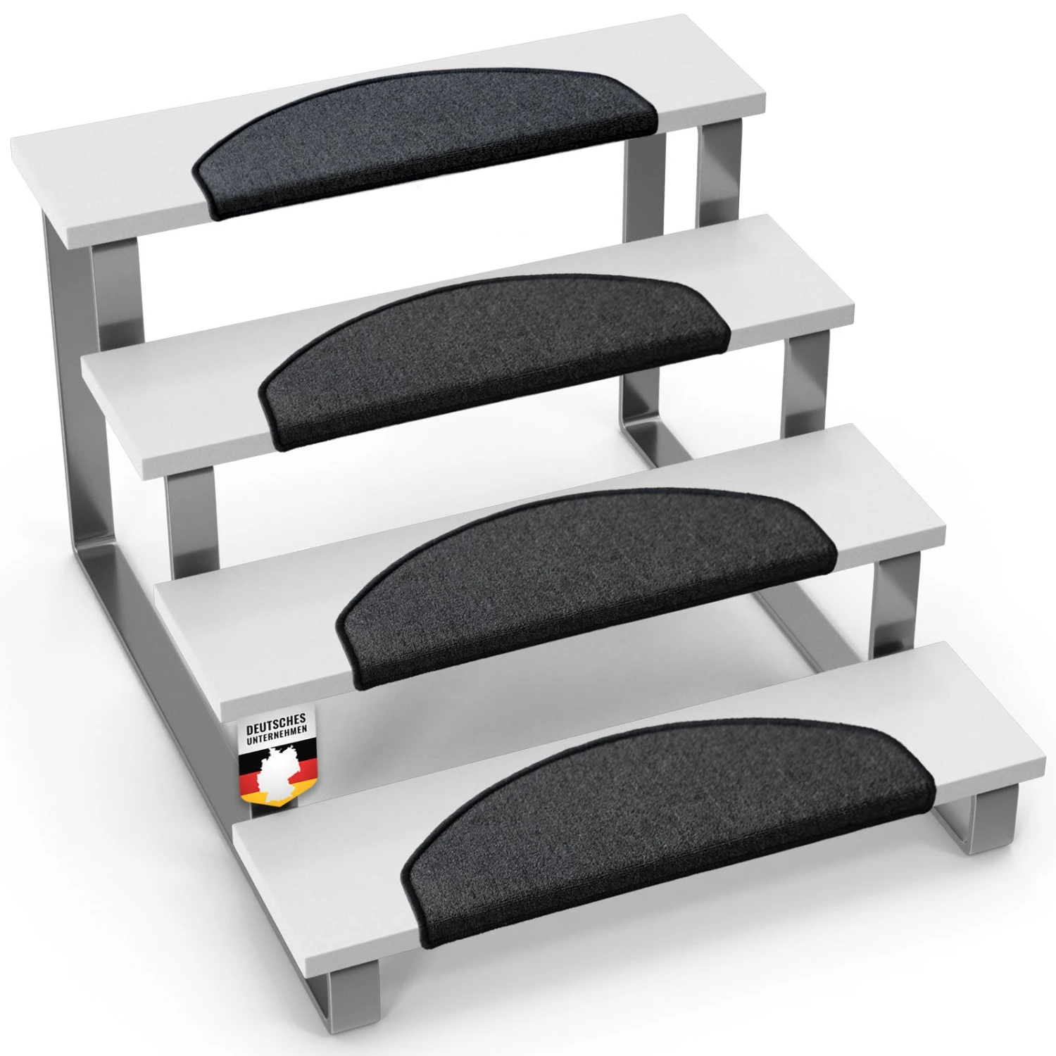 Stufenmatte | London Pro | Im Modernen Design | Rutschfest & Pflegeleicht | Halbrund 3 Stufenmatte | London Pro | Im Modernen Design | Rutschfest & Pflegeleicht | Halbrund