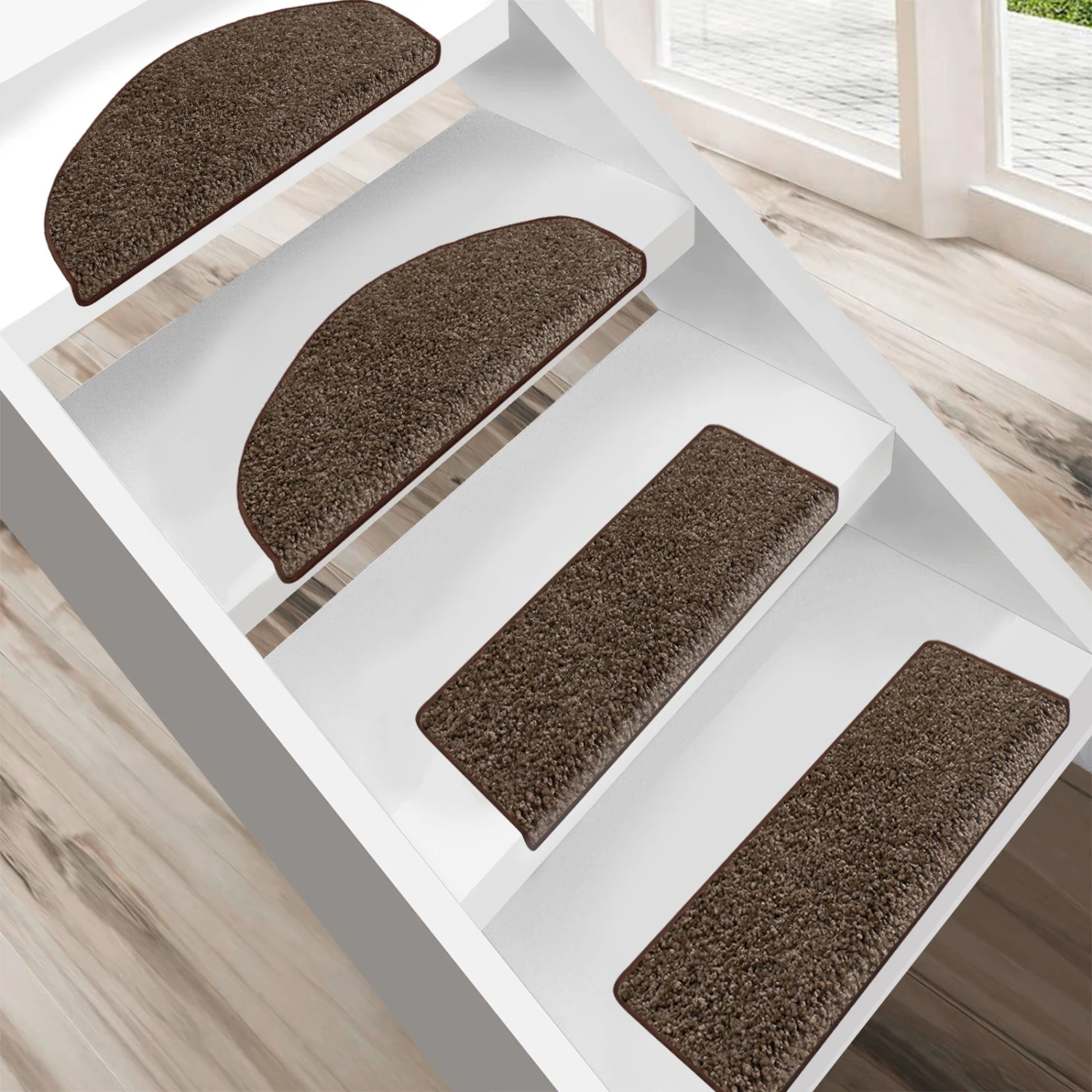 Shaggy-Stufenmatte | Barcelona | Halbrund Oder Eckig | Rutschhemmender Rücken 3 Shaggy-Stufenmatte | Barcelona | Halbrund Oder Eckig | Rutschhemmender Rücken