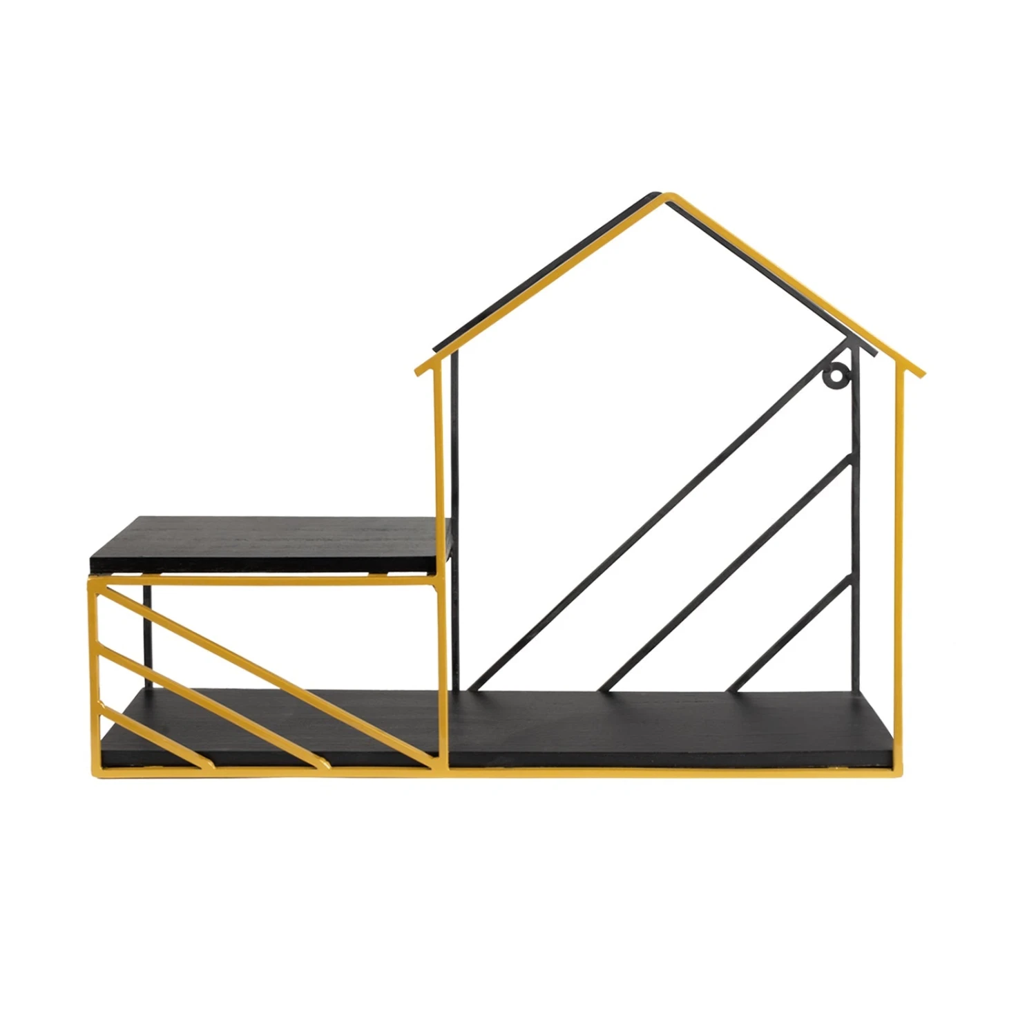 Wandregal Tabor | Schwarz/Gold | Moderne Wohndekoration 4 Wandregal Tabor | Schwarz/Gold | Moderne Wohndekoration – Bild 2