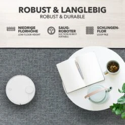 Teppich Auf Maß | Alto | Flacher Schlingenflor | Für Wohnbereiche -Floordirekt Teppich Alto Hellblau 04