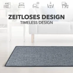 Teppich Auf Maß | Alto | Flacher Schlingenflor | Für Wohnbereiche -Floordirekt Teppich Alto Hellblau 05