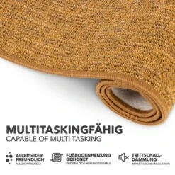 Teppich Auf Maß | Alto | Flacher Schlingenflor | Für Wohnbereiche -Floordirekt Teppich Alto gelb 03