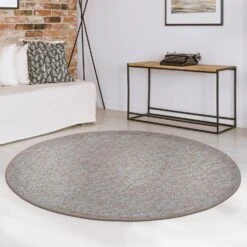 Teppich Auf Maß | London | Rund | Flacher Schlingenflor 31 Teppich Auf Maß | London | Rund | Flacher Schlingenflor -Floordirekt Teppich auf Mass London Round Beige