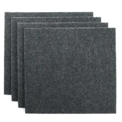 Teppichfliesen Merci | Gerippt | Selbstklebend | 50x50 Cm 36 Teppichfliesen Merci | Gerippt | Selbstklebend | 50x50 Cm -Floordirekt Teppichfliese Merci Anthrazit 1