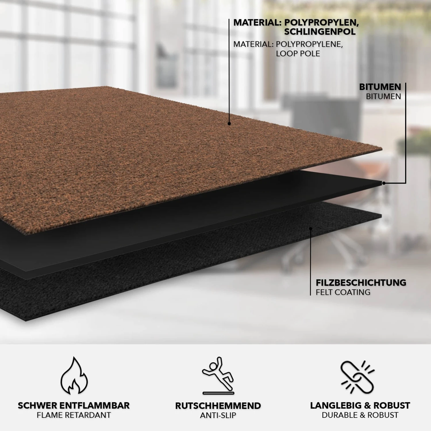 Teppichfliesen Vienna | 50x50 Cm | Selbstliegend 17 Teppichfliesen Vienna | 50x50 Cm | Selbstliegend – Bild 15