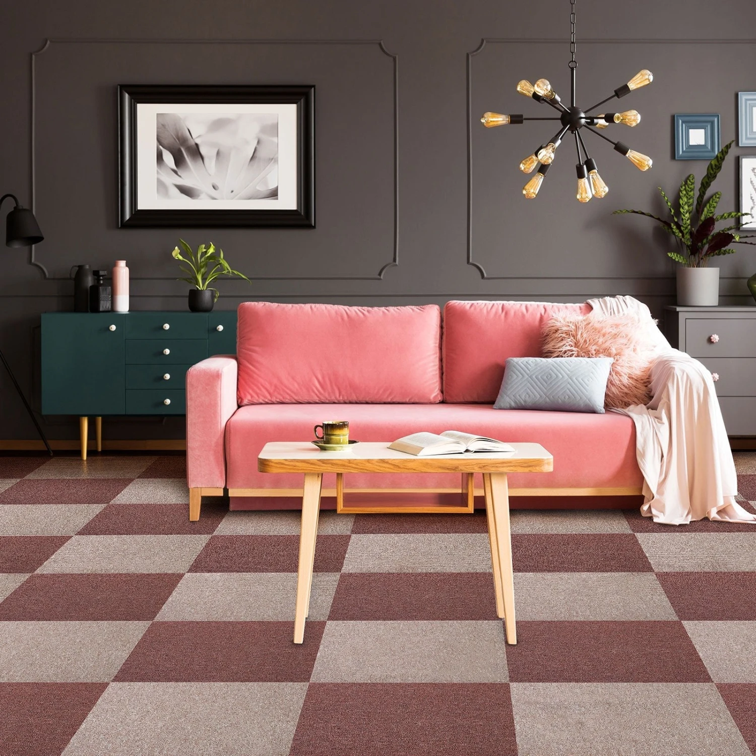 Teppichfliesen Vienna | 50x50 Cm | Selbstliegend 4 Teppichfliesen Vienna | 50x50 Cm | Selbstliegend – Bild 2