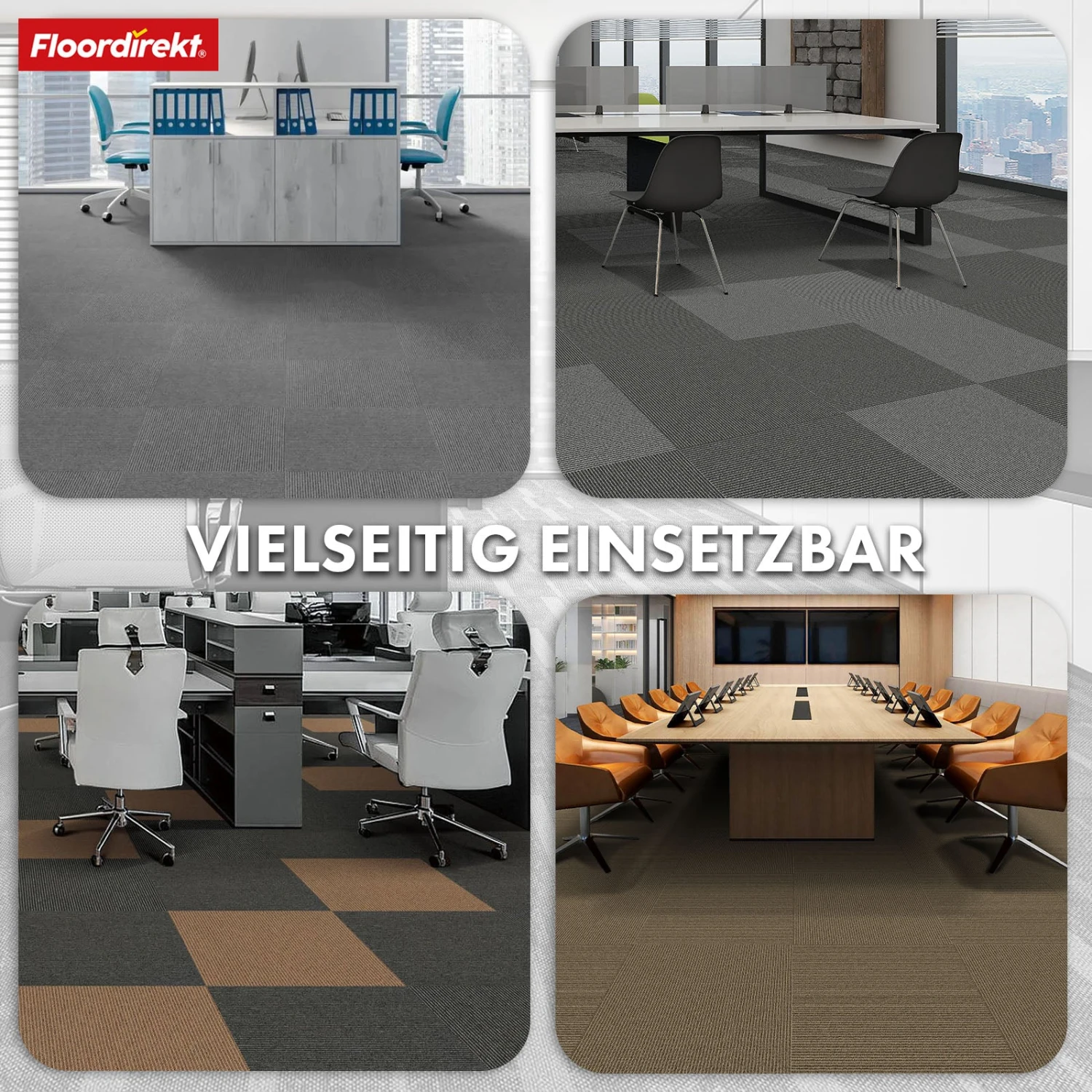 Teppichfliesen | Bern | 50 X 50 Cm | Selbstliegend Mit Streifendesign | In Anthrazit, Grau & Beige Für Gewerbe Und Privathaushalte 17 Teppichfliesen | Bern | 50 X 50 Cm | Selbstliegend Mit Streifendesign | In Anthrazit, Grau & Beige Für Gewerbe Und Privathaushalte – Bild 15