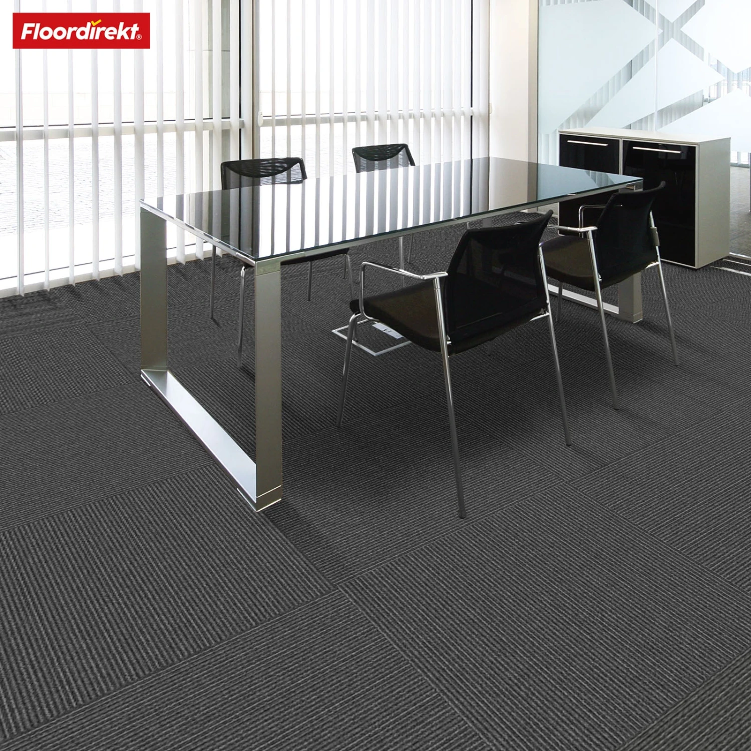 Teppichfliesen | Bern | 50 X 50 Cm | Selbstliegend Mit Streifendesign | In Anthrazit, Grau & Beige Für Gewerbe Und Privathaushalte 10 Teppichfliesen | Bern | 50 X 50 Cm | Selbstliegend Mit Streifendesign | In Anthrazit, Grau & Beige Für Gewerbe Und Privathaushalte – Bild 8